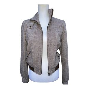 Heritage retro style wool blend bomber jacket